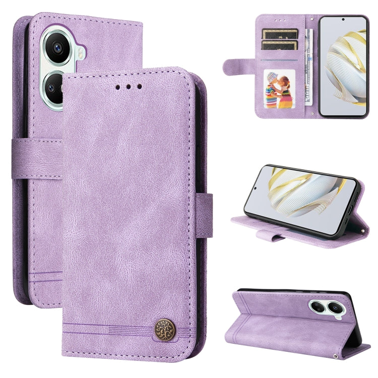 For Huawei nova 10 SE Skin Feel Life Tree Metal Button Leather Phone Case