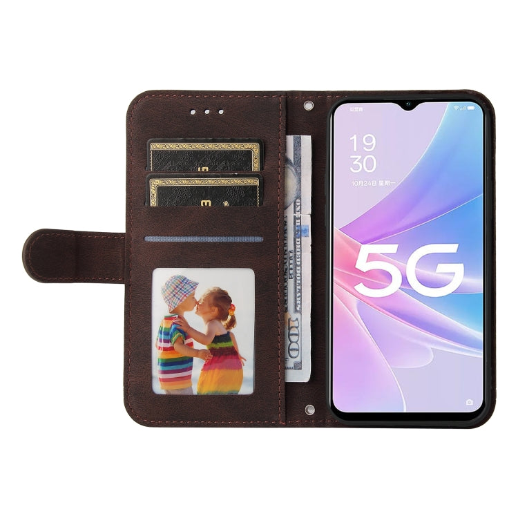 For OPPO A58 5G Skin Feel Life Tree Metal Button Leather Phone Case