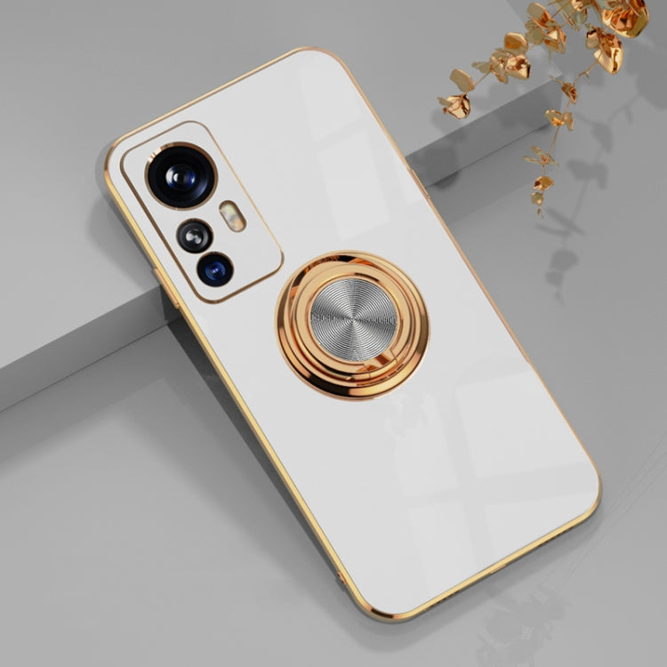 For Xiaomi 12T 6D Electroplating Ring Kickstand Phone Case