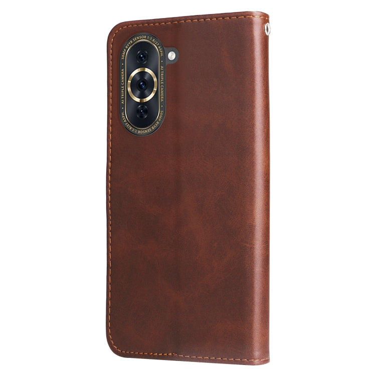 For Huawei nova 10 Calf Texture Zipper Leather Phone Case