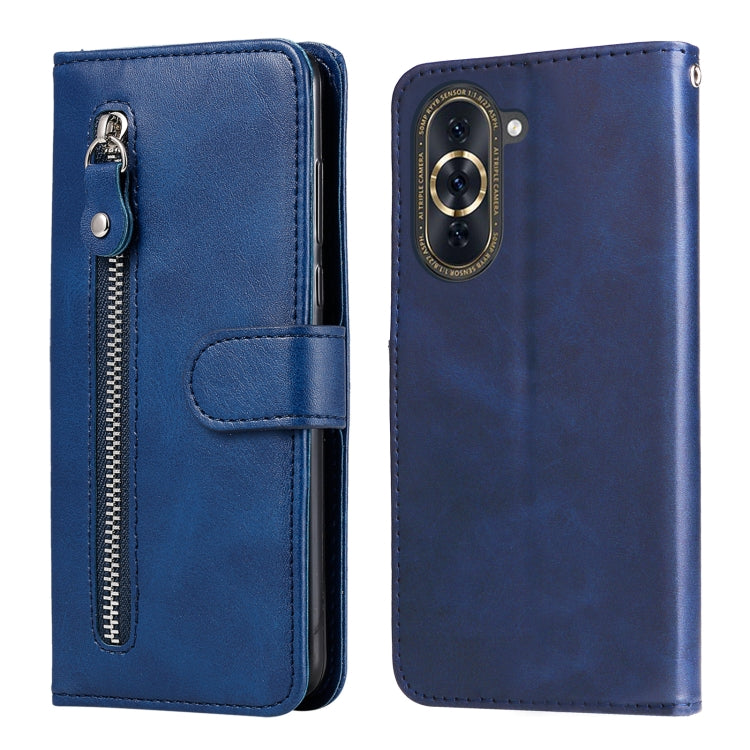 For Huawei nova 10 Pro Calf Texture Zipper Leather Phone Case