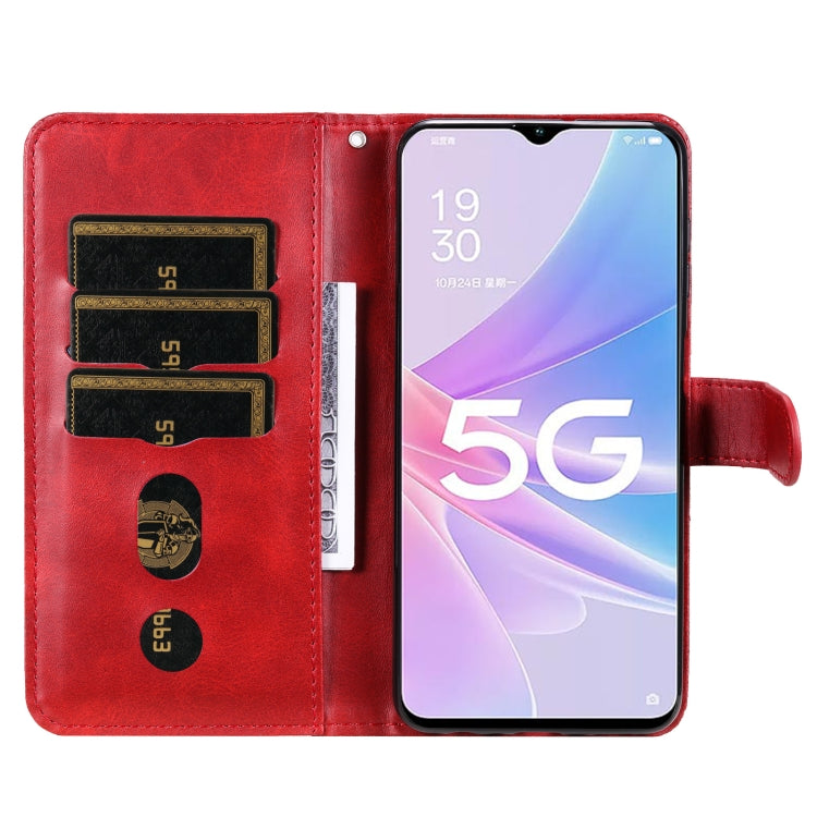 For OPPO A58 5G Calf Texture Zipper Leather Phone Case