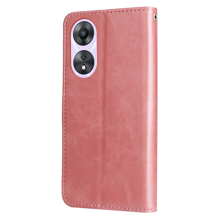 For OPPO A58 5G Calf Texture Zipper Leather Phone Case