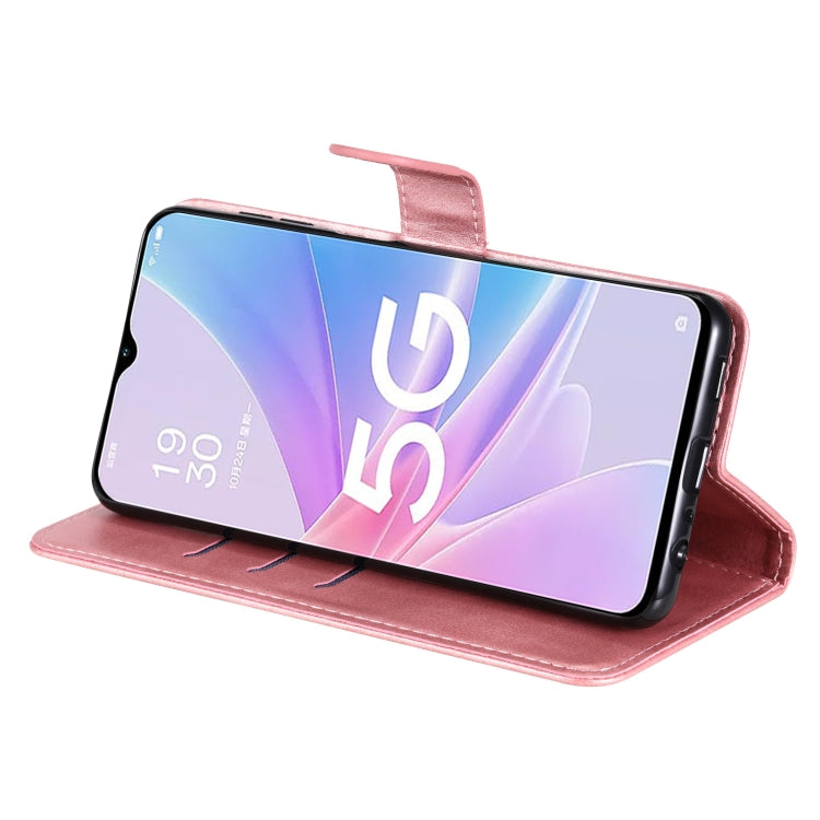 For OPPO A58 5G Calf Texture Zipper Leather Phone Case