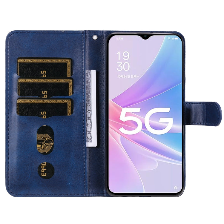 For OPPO A58 5G Calf Texture Zipper Leather Phone Case