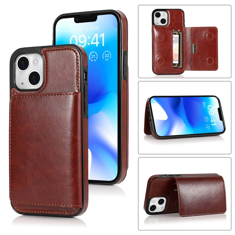 For iPhone 14 Plus Shockproof PU + TPU Phone Case