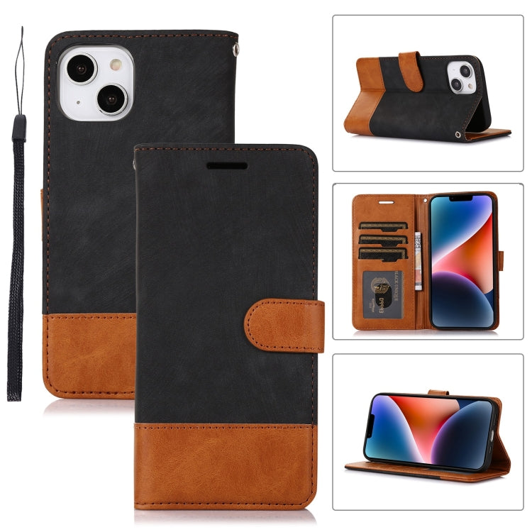 For iPhone 14 Splicing Leather Phone Case