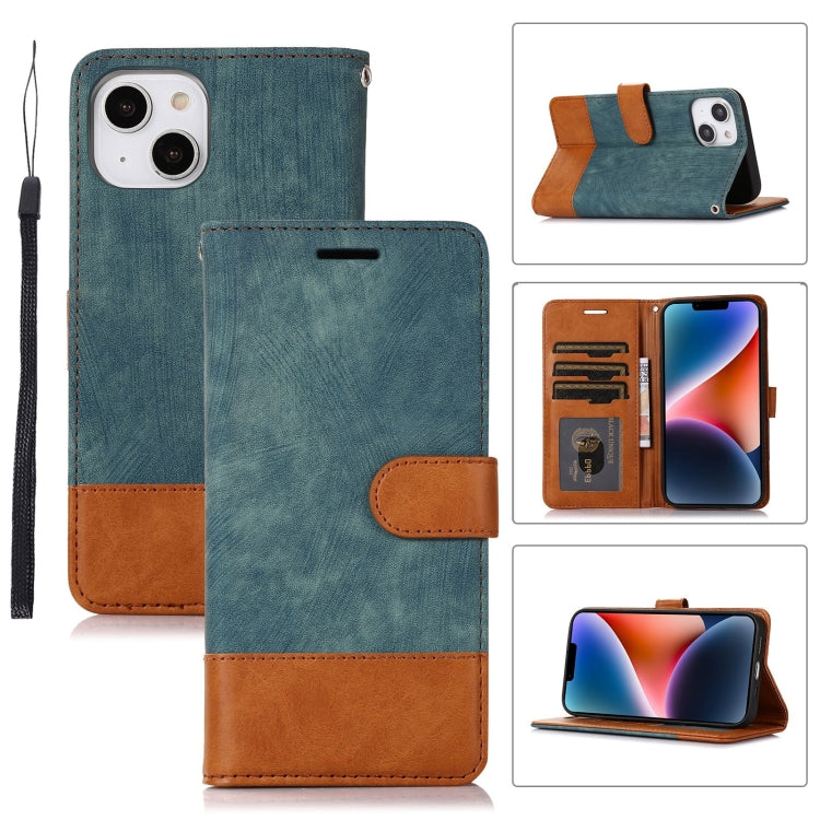 For iPhone 14 Splicing Leather Phone Case