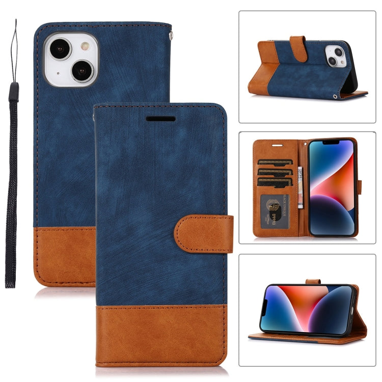 For iPhone 14 Splicing Leather Phone Case