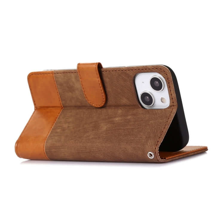 For iPhone 14 Splicing Leather Phone Case