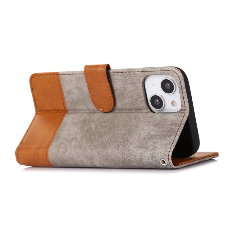 For iPhone 14 Splicing Leather Phone Case