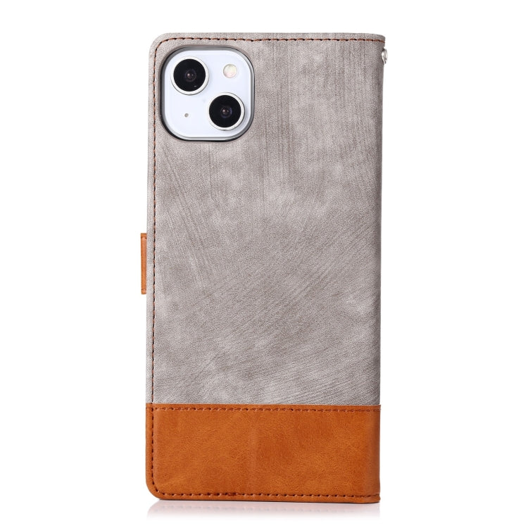 For iPhone 14 Plus Splicing Leather Phone Case