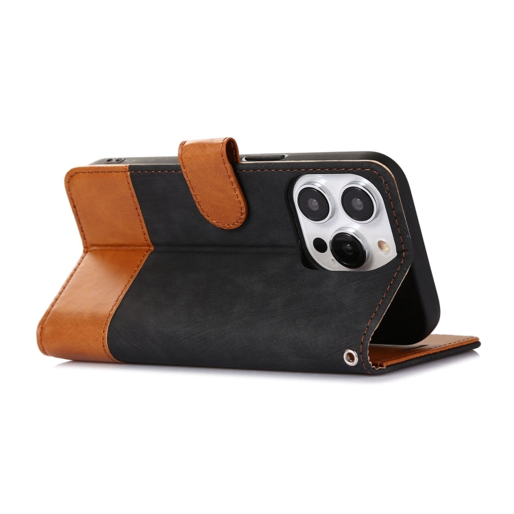 For iPhone 14 Pro Splicing Leather Phone Case