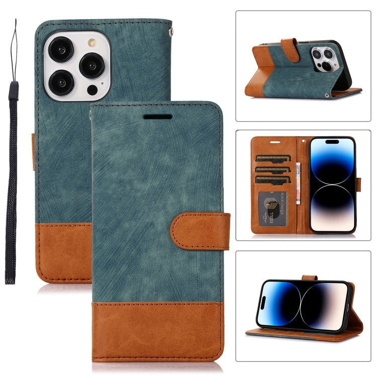 For iPhone 14 Pro Splicing Leather Phone Case