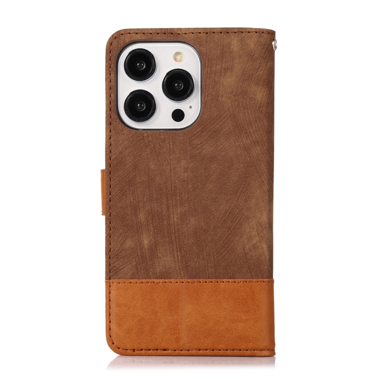 For iPhone 14 Pro Splicing Leather Phone Case
