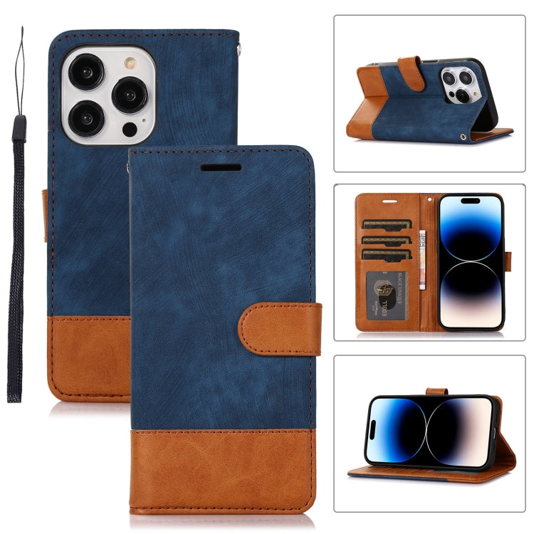 For iPhone 14 Pro Max Splicing Leather Phone Case