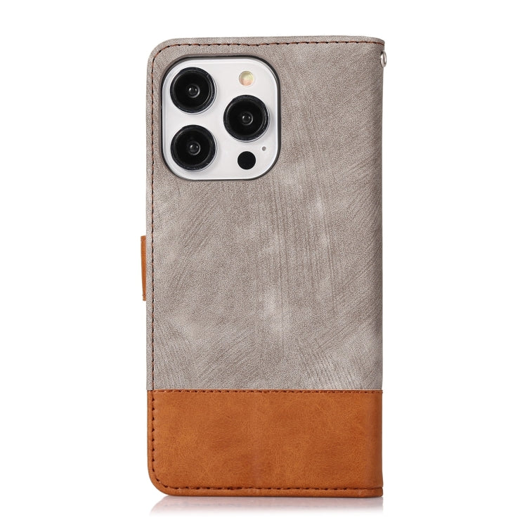 For iPhone 14 Pro Max Splicing Leather Phone Case