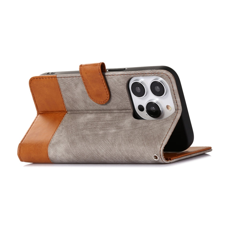 For iPhone 14 Pro Max Splicing Leather Phone Case
