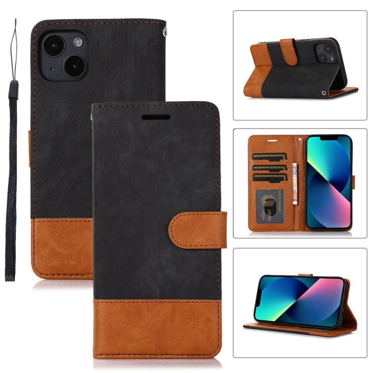 For iPhone 13 Splicing Leather Phone Case