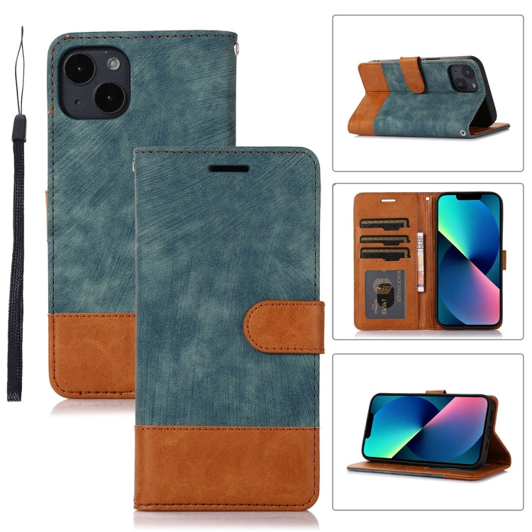 For iPhone 13 Splicing Leather Phone Case