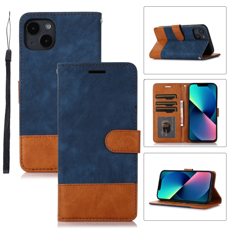 For iPhone 13 Splicing Leather Phone Case