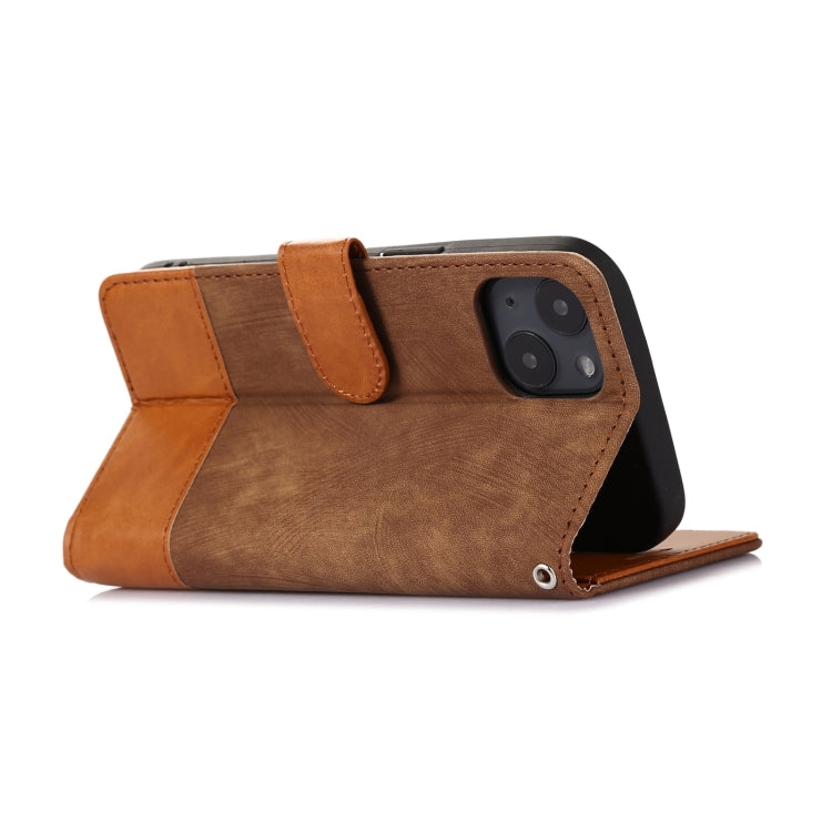 For iPhone 13 Splicing Leather Phone Case