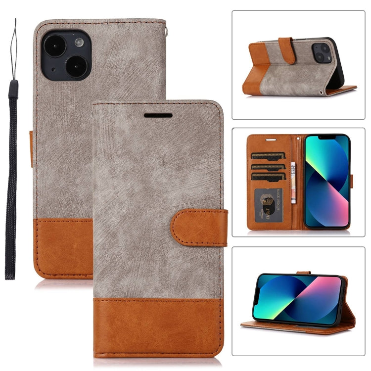 For iPhone 13 Splicing Leather Phone Case