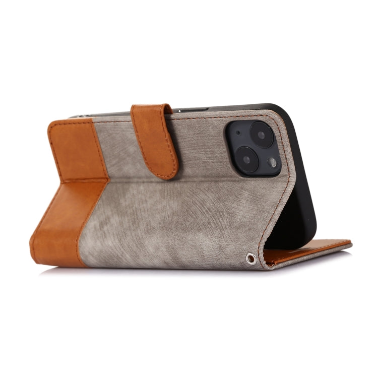For iPhone 13 Splicing Leather Phone Case