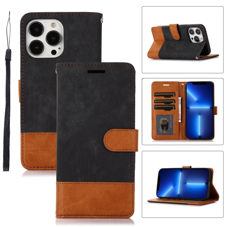 For iPhone 13 Pro Splicing Leather Phone Case