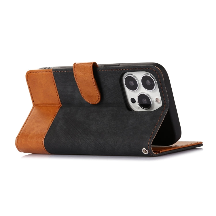 For iPhone 13 Pro Splicing Leather Phone Case