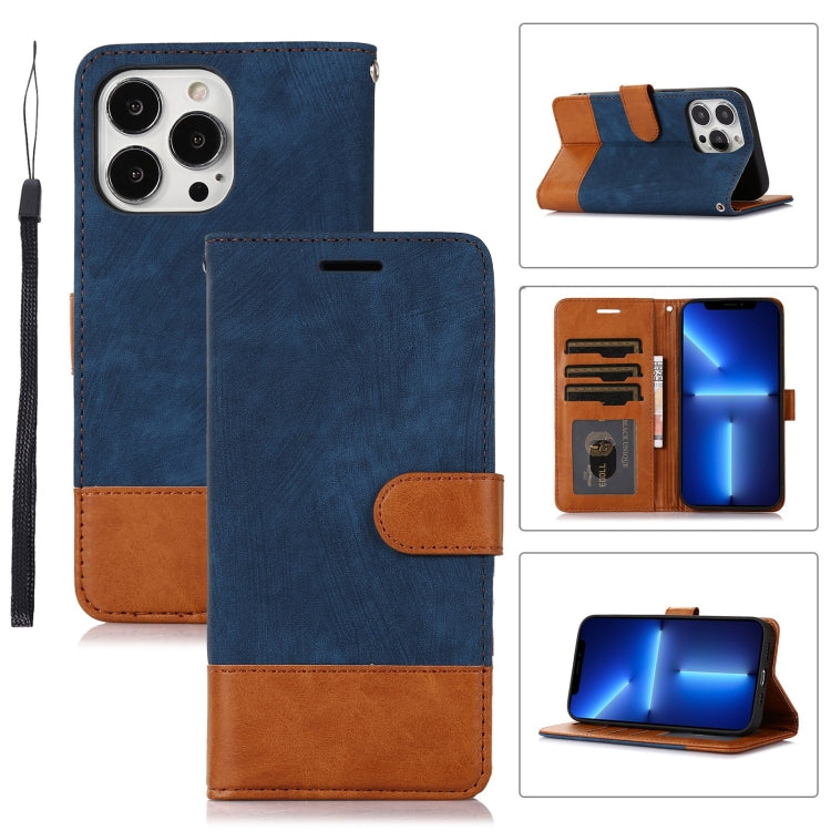 For iPhone 13 Pro Splicing Leather Phone Case