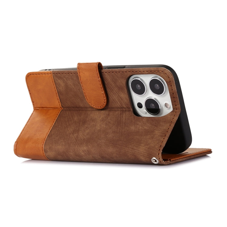 For iPhone 13 Pro Splicing Leather Phone Case