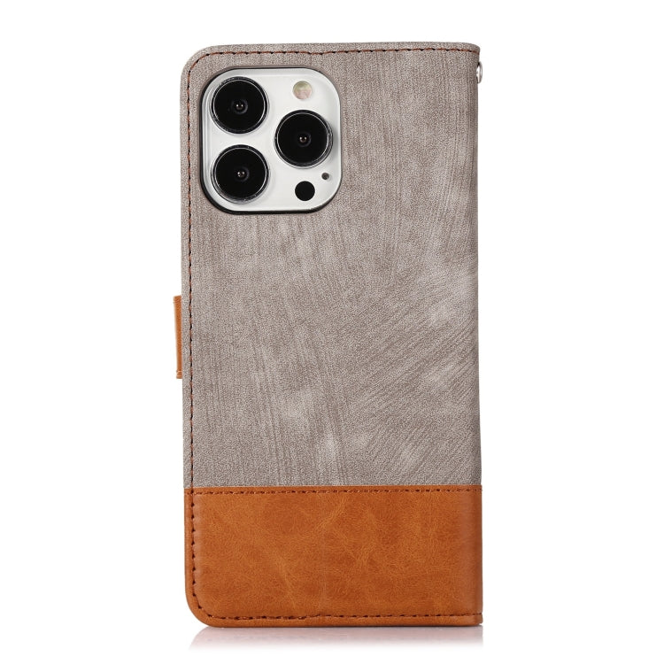 For iPhone 13 Pro Splicing Leather Phone Case