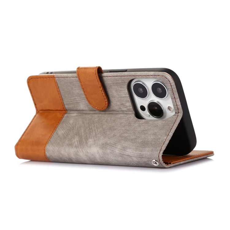 For iPhone 13 Pro Splicing Leather Phone Case