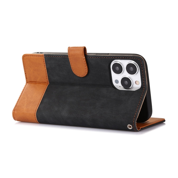 For iPhone 13 Pro Max Splicing Leather Phone Case