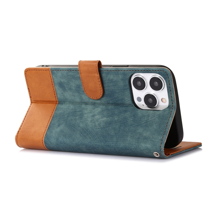 For iPhone 13 Pro Max Splicing Leather Phone Case