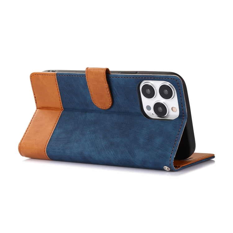 For iPhone 13 Pro Max Splicing Leather Phone Case