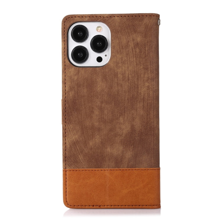 For iPhone 13 Pro Max Splicing Leather Phone Case