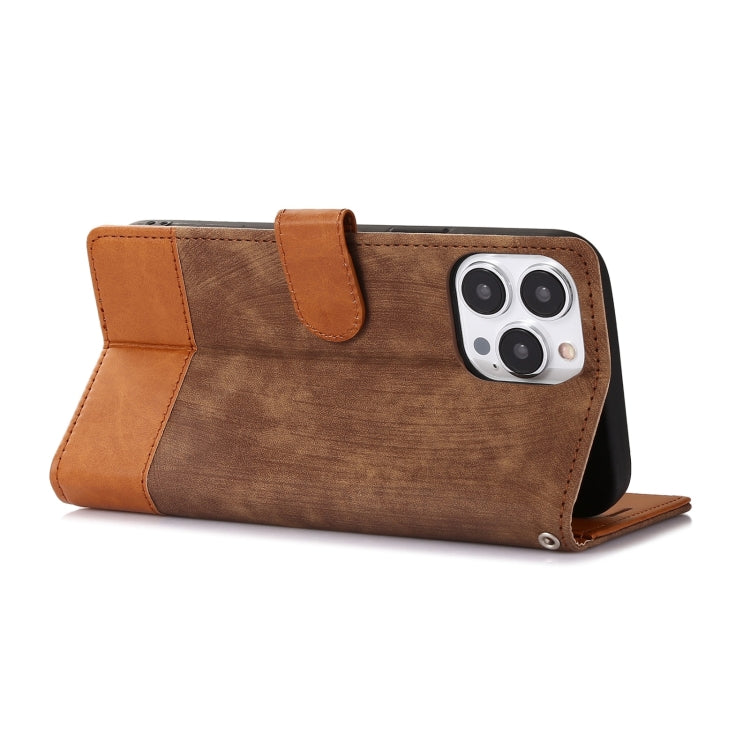 For iPhone 13 Pro Max Splicing Leather Phone Case