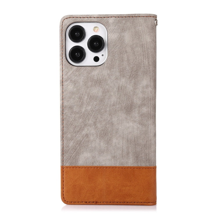 For iPhone 13 Pro Max Splicing Leather Phone Case
