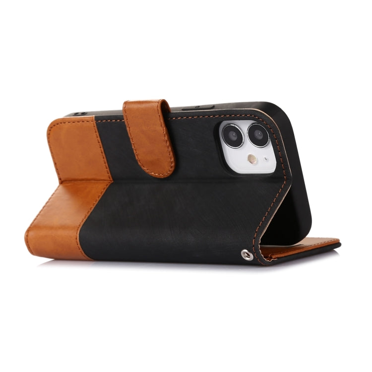 For iPhone 12 mini Splicing Leather Phone Case
