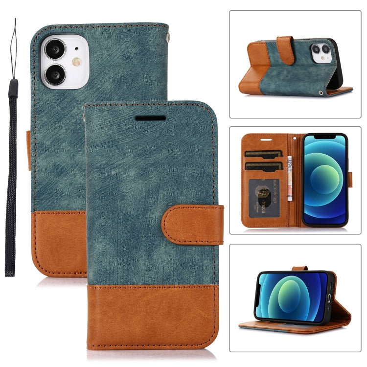 For iPhone 12 mini Splicing Leather Phone Case