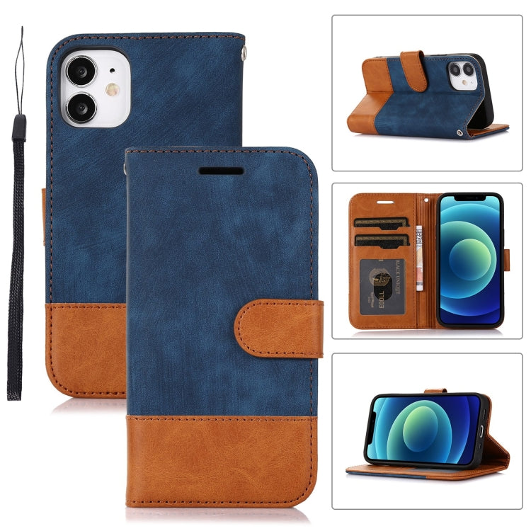 For iPhone 12 mini Splicing Leather Phone Case