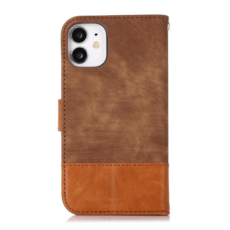 For iPhone 12 mini Splicing Leather Phone Case