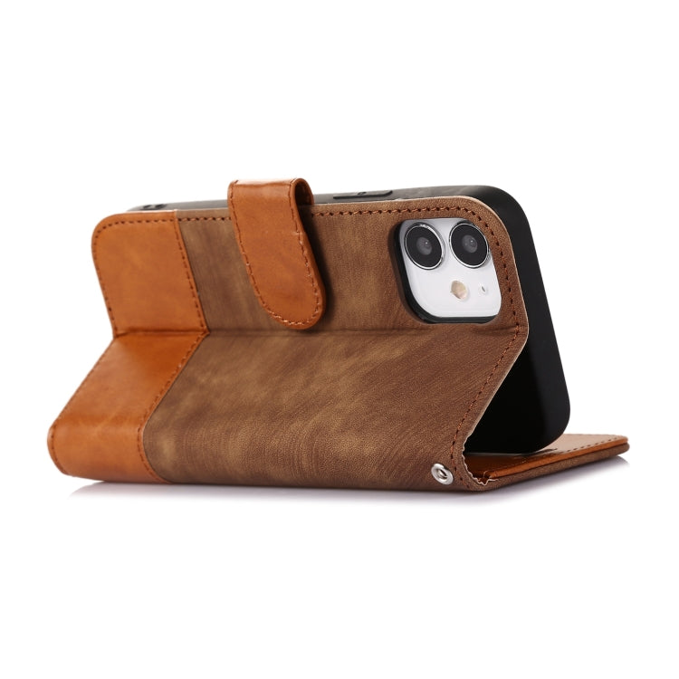 For iPhone 12 mini Splicing Leather Phone Case