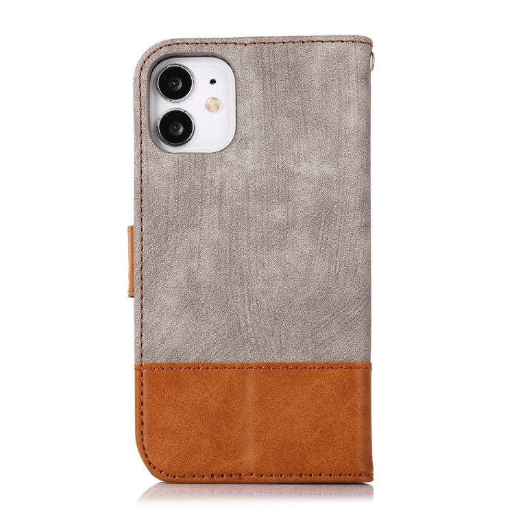 For iPhone 12 mini Splicing Leather Phone Case