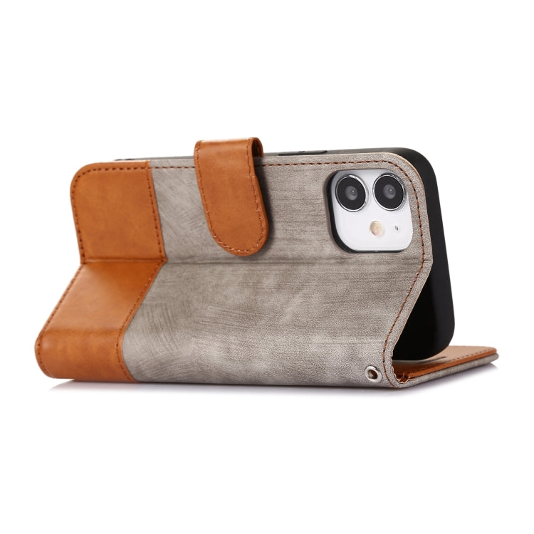 For iPhone 12 mini Splicing Leather Phone Case