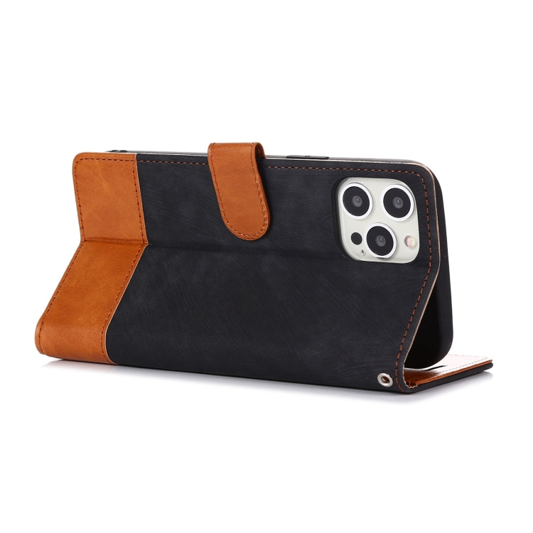 For iPhone 12 / 12 Pro Splicing Leather Phone Case