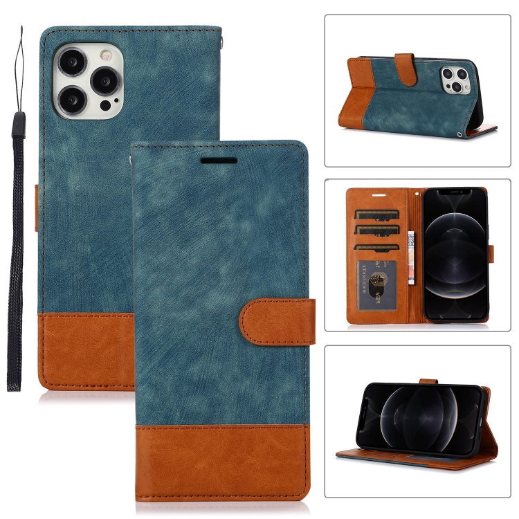 For iPhone 12 / 12 Pro Splicing Leather Phone Case