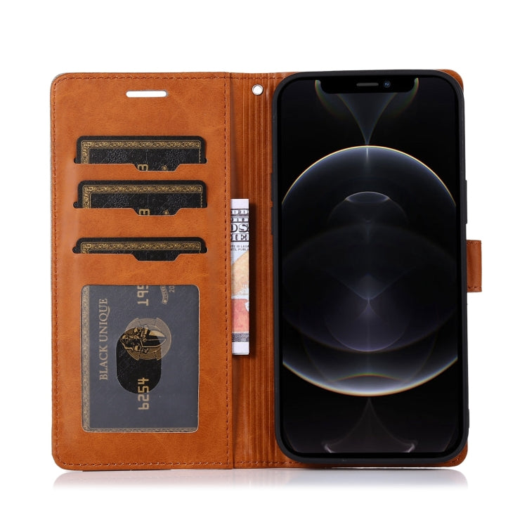 For iPhone 12 / 12 Pro Splicing Leather Phone Case